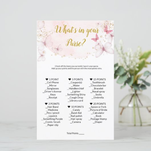 Wat zit er in je spel? Baby shower Games (Staand voorkant)