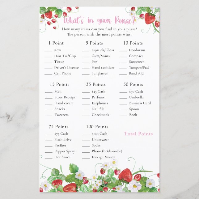 Wat zit er in je tas? | Aardbei Berry Sweet (Voorkant)