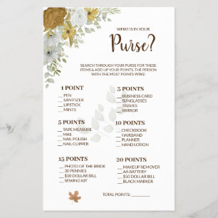 Wat zit er in je tas Boho herfst bruidsdouche spel Flyer