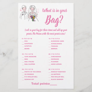Wat zit er in je Tas Bruidsshower Spelkaart Roze L Flyer