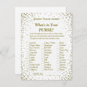 Wat zit er in je tas? | GoudConfetti Uitnodiging Briefkaart (Voorkant / Achterkant)