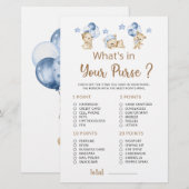 Wat zit er in je tas Teddy Bear Boy Baby shower (Voorkant / Achterkant)