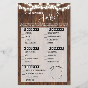 Wat zit er in je tas Westerse Bruidsjonker Spel Flyer
