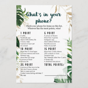 Wat zit er in je telefoon Safari Baby shower Game? Kaart