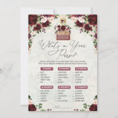 Wat zit er in uw portemonnee Reiskaart Bruids Spel Kaart (Voorkant)