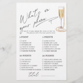 Wat zit er op je telefoon Parels en Prosecco spel (Voorkant)