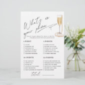 Wat zit er op je telefoon Parels en Prosecco spel (Staand voorkant)