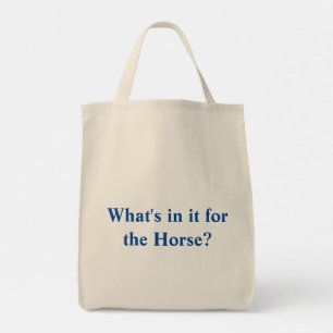 "Wat zit erin" canvas tas met logo op achteruit.