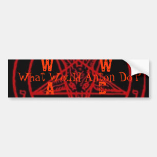 Wat zou Anton doen? (Rood en zwart) Bumpersticker