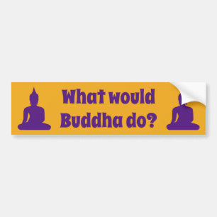Wat zou Boeddha doen? Gezegende Boeddha silhouette Bumpersticker