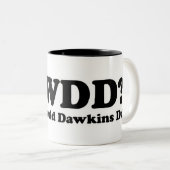 Wat zou Dawkins doen? Tweekleurige Koffiemok (Voorkant rechts)