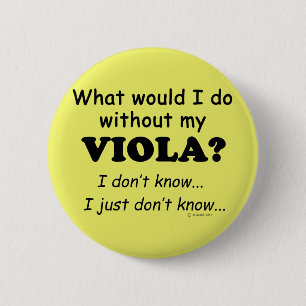 Wat zou ik doen, Viola Ronde Button 5,7 Cm
