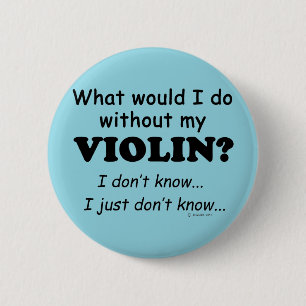 Wat zou ik doen, Violin Ronde Button 5,7 Cm