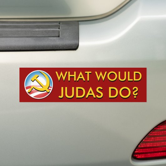 Wat zou Judas doen? Bumpersticker (Op auto)