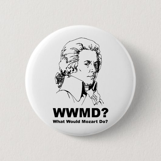 Wat zou Mozart doen? Ronde Button 5,7 Cm (Voorkant)