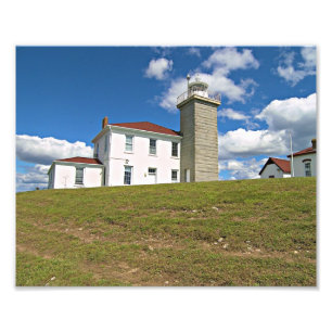 Watch Hill Lighthouse, Rhode Island Foto Print Afdruk