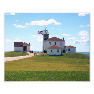 Watch Hill Lighthouse, Rhode Island Foto Print Afdruk