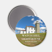 Watch Hill Lighthouse, Rhode Island Round Magnet (Recto/Verso)