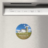 Watch Hill Lighthouse, Rhode Island Round Magnet (In Situ (Lave-vaisselle))