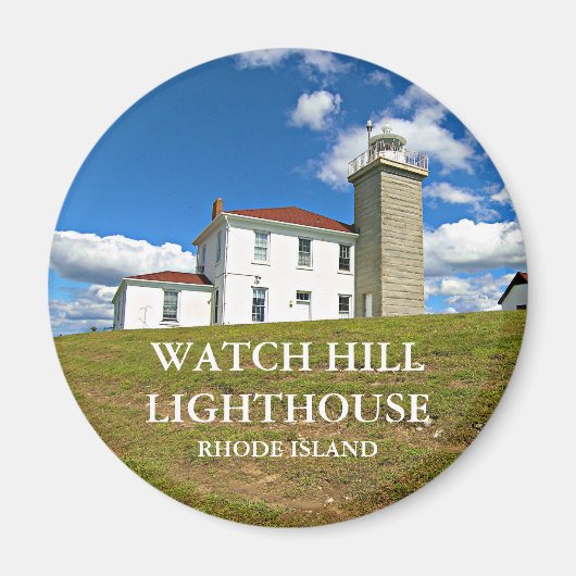 Watch Hill Lighthouse, Rhode Island Round Magnet (Devant)