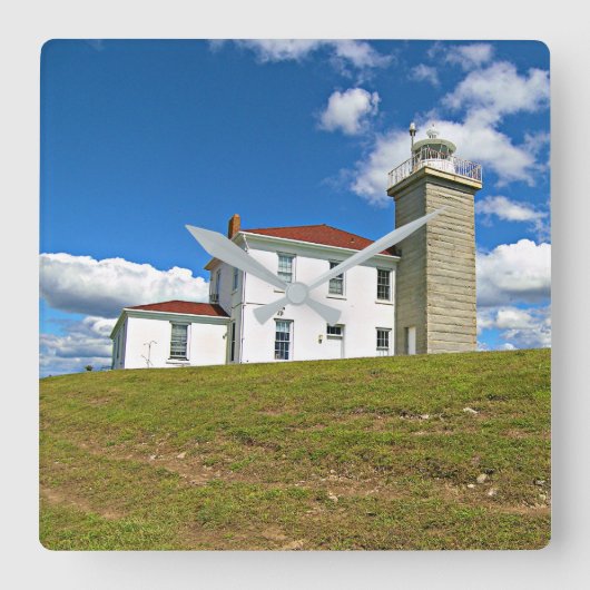 Watch Hill Lighthouse, Rhode Island Wall Clock Vierkante Klok (Voorkant)