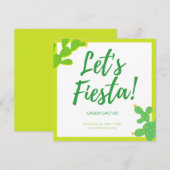 Watch Me Grow Green Cactus Succulent Fiesta Favor  Kaart (Voorkant / Achterkant)