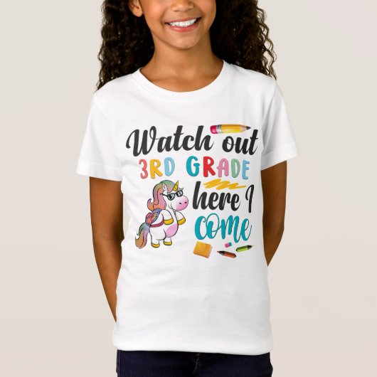 Watch Out 3rd Grade Here I Come Shirt (Voorkant)