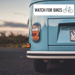 WATCH VOOR BIKES Cute Green Bicycle Bumpersticker