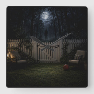 Watcher Beyond the Gate Horror Wandklok Vierkante Klok