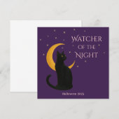 Watcher of the Night - Carte Chat Noir Halloween (Devant / Derrière)