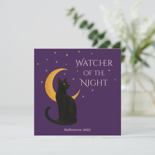 Watcher of the Night - Carte Chat Noir Halloween (Debout devant)