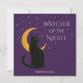 Watcher of the Night - Carte Chat Noir Halloween (Devant)