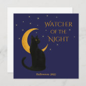 Watcher of the Night - Carte Chat Noir Halloween (Devant / Derrière)