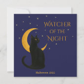 Watcher of the Night - Carte Chat Noir Halloween (Devant)