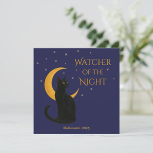 Watcher of the Night - Carte Chat Noir Halloween