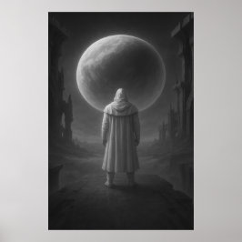 Watcher of the Silent Moon — Dark Fantasy Artwork Poster