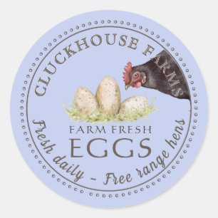 Watchful Hen met Eieren Kartonnen doosje Gepotteer Ronde Sticker
