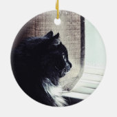 Watchful Kat keramisch Ornament (Achterkant)