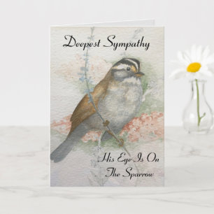 Watchful Sparrow Diepste Sympathie Bijbelcitaat Kaart