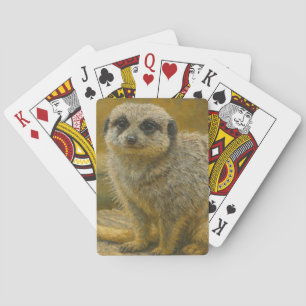Watchful Stillness – Realistisch Meerkat portret Pokerkaarten