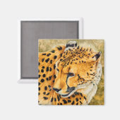 Watching - Cheetah Art Magnet (Recto/Verso)