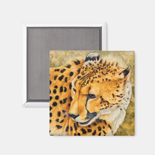 Watching - Cheetah Art Magnet (Recto/Verso)