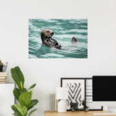 Watching Sea Otter Poster (Thuiskantoor)