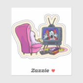 Watching TV ghost Sticker (Vel)