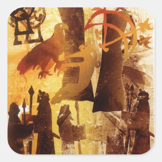 Watchstone en Symbolen Vierkante Sticker (Voorkant)