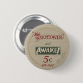 Watchtower en Awake 1930's Replica Ronde Button 5,7 Cm (Voorkant /achterkant)