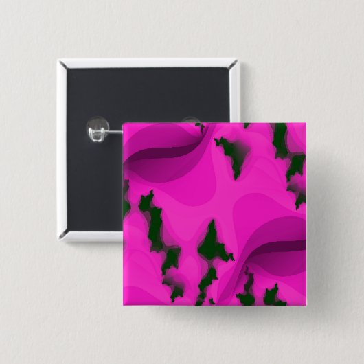 WATER ABSTRACT VIERKANTE BUTTON 5,1 CM (Voorkant /achterkant)