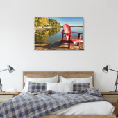 Water | Adirondack Chair at the Lake Canvas Afdruk (Insitu (Slaapkamer))