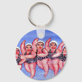 Water Aerobics Divas Fun Whimsical Chubby Sleutelhanger