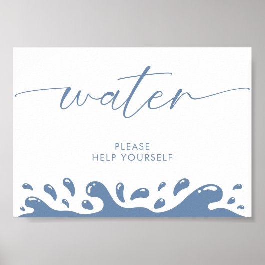 Water alsjeblieft help jezelf blauwe oceaan te stu poster (Voorkant)